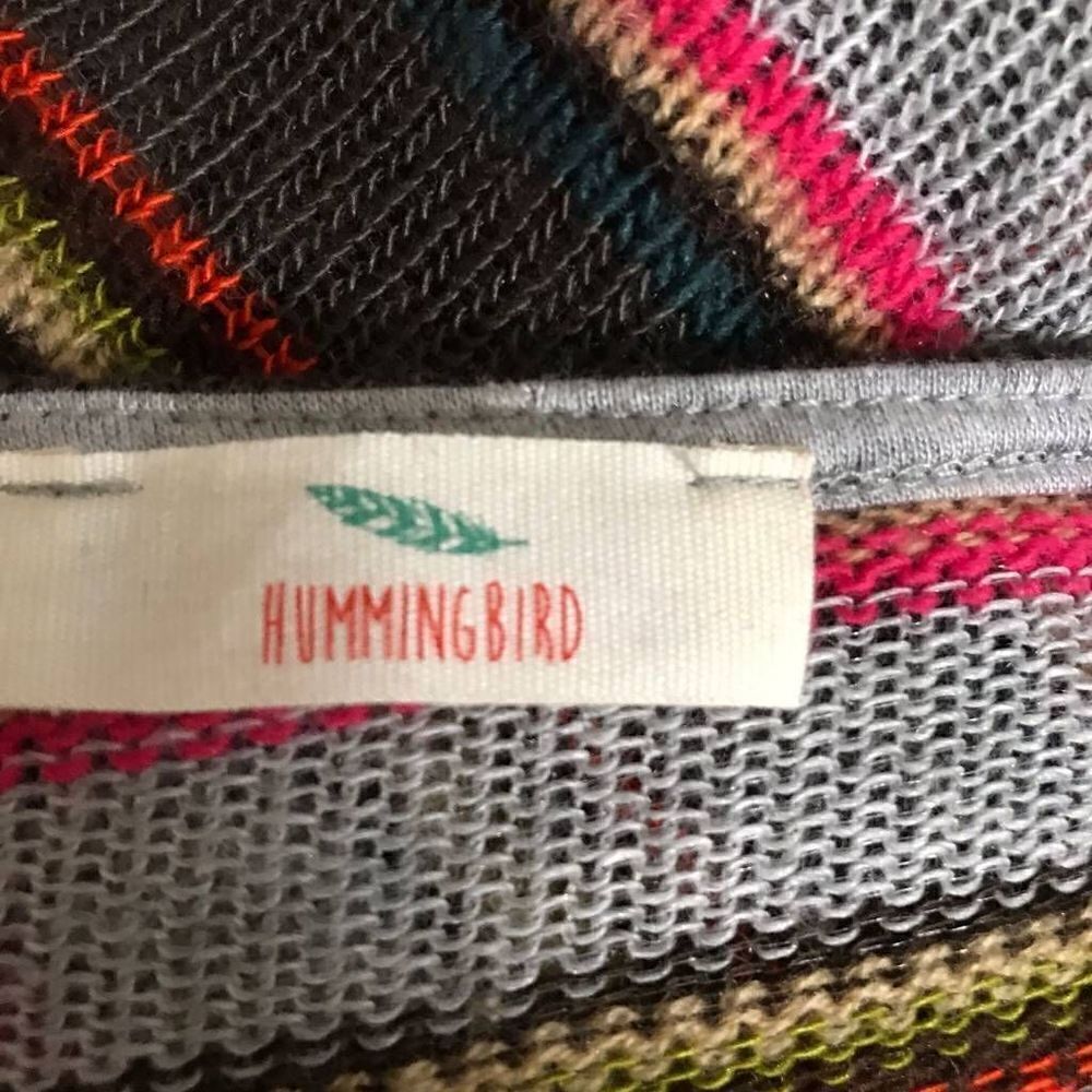 Hummingbird Stripped Cardigan Duster Size S/M - Picture 6 of 7